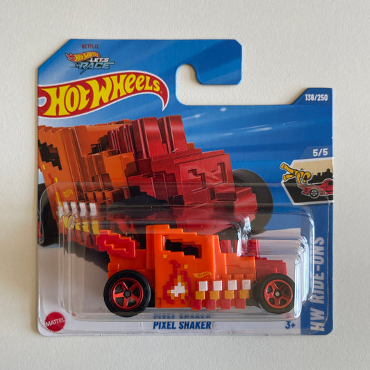 Hot Wheels Netflix Pixel Shaker (Orange) Short Card HW Ride-Ons 138/250
