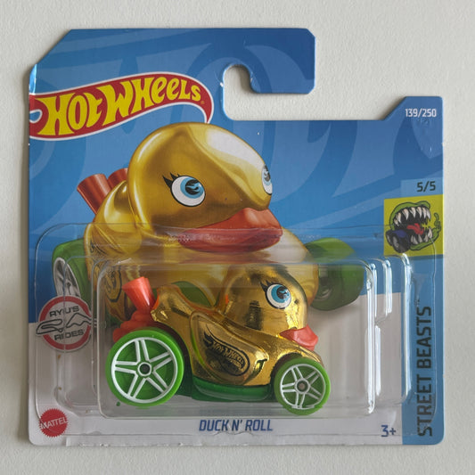 Hot Wheels Duck N' Roll (Gold) Short Card (Damaged) Street Beasts 139/250 Treasure Hunt