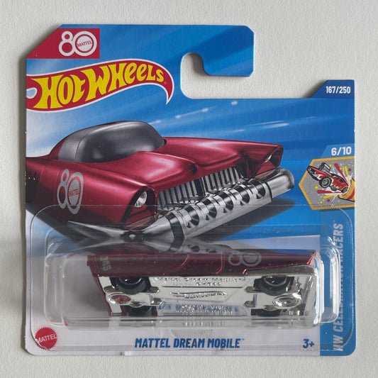 Hot Wheels Mattel Dream Mobile (Red) Short Card (Damaged) HW Celebration Racers 167/250