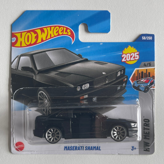Hot Wheels Maserati Shamal (Black) Short Card (Damaged) HW Metro 58/250