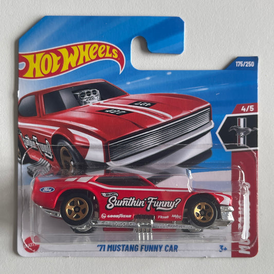 Hot Wheels '71 Mustang Funny Car (Red) Short Card (Damaged) Mustang 60 175/250