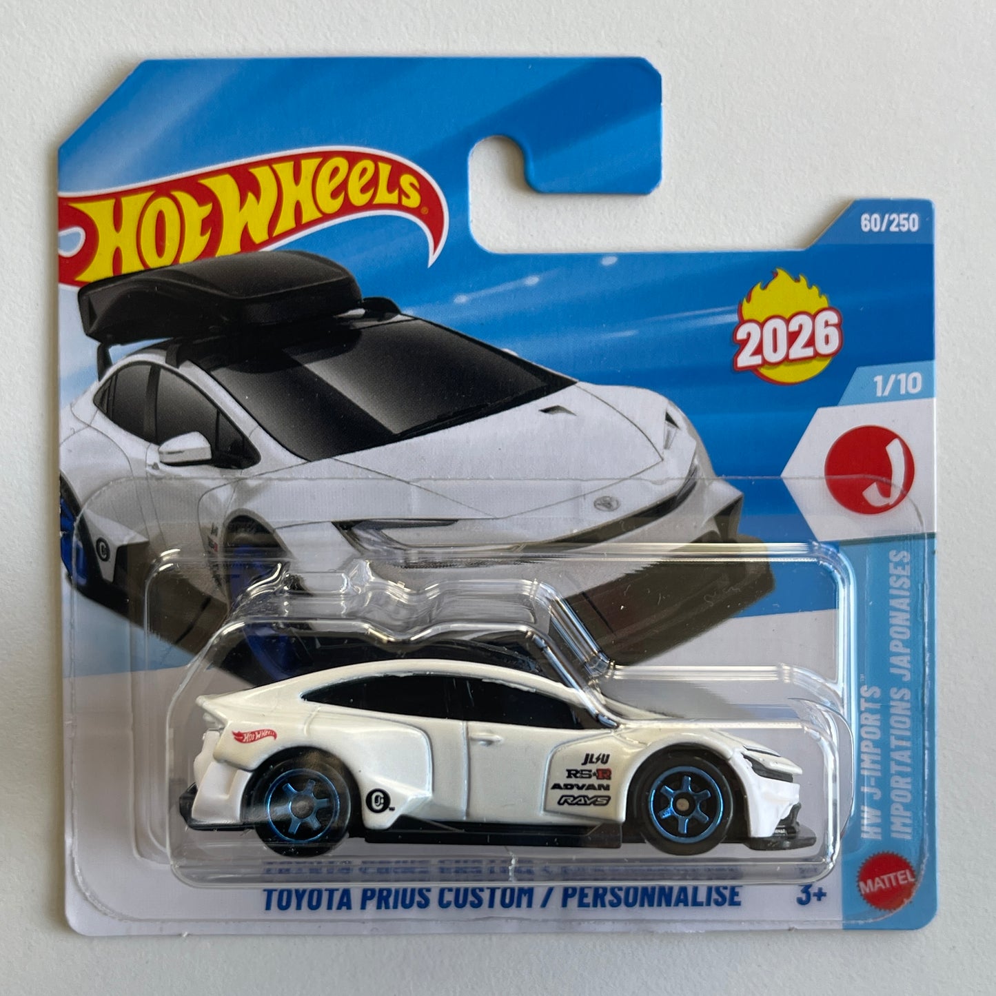 Hot Wheels Toyota Prius Custom (White) Short Card (Damaged) HW J-Imports