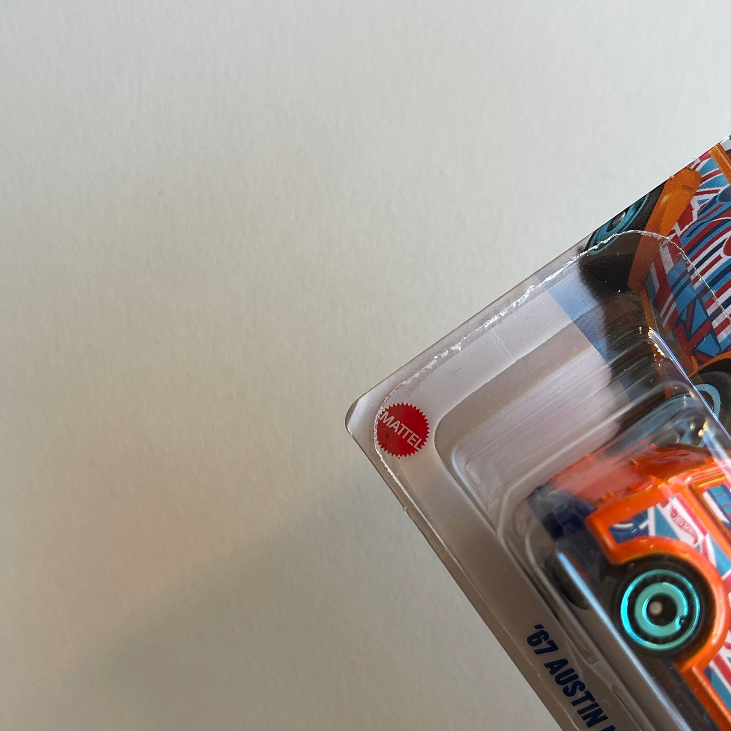 Hot Wheels '67 Austin Mini Van (Orange) Short Card (Damaged) HW Art Cars 169/250
