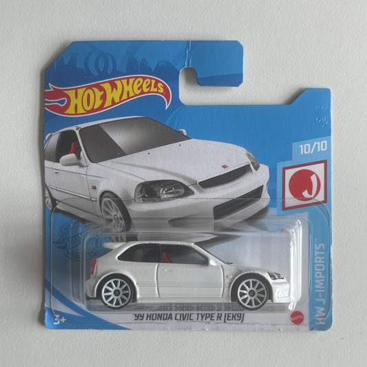 Hot Wheels Honda '99 Honda Civic Type R (EK9) (White) Short Card (Damaged) HW J-Imports 214/250