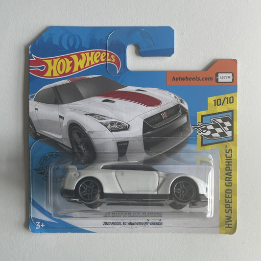 Hot Wheels '17 Nissan GT-R (R35) 2020 Model 50th Anniversary Version (White) Short Card (Damaged) HW Speed Graphics 137/250