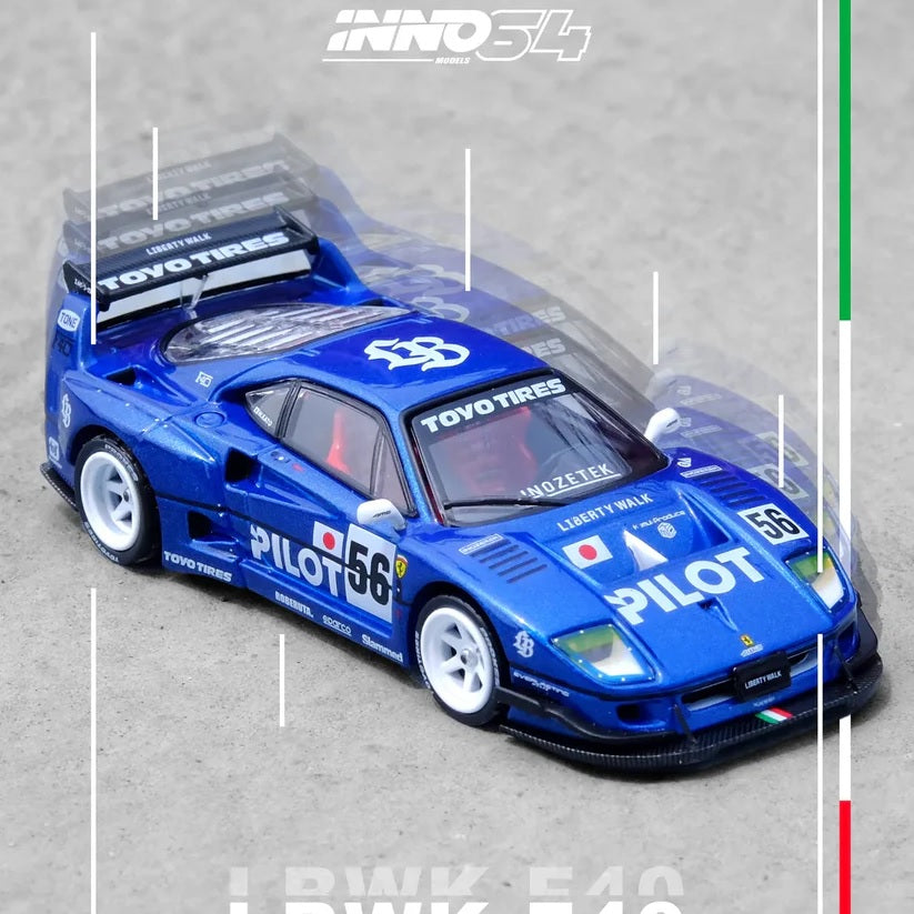 Inno64 Ferrari F40 LBWK Tokyo Salon 2024 Blue