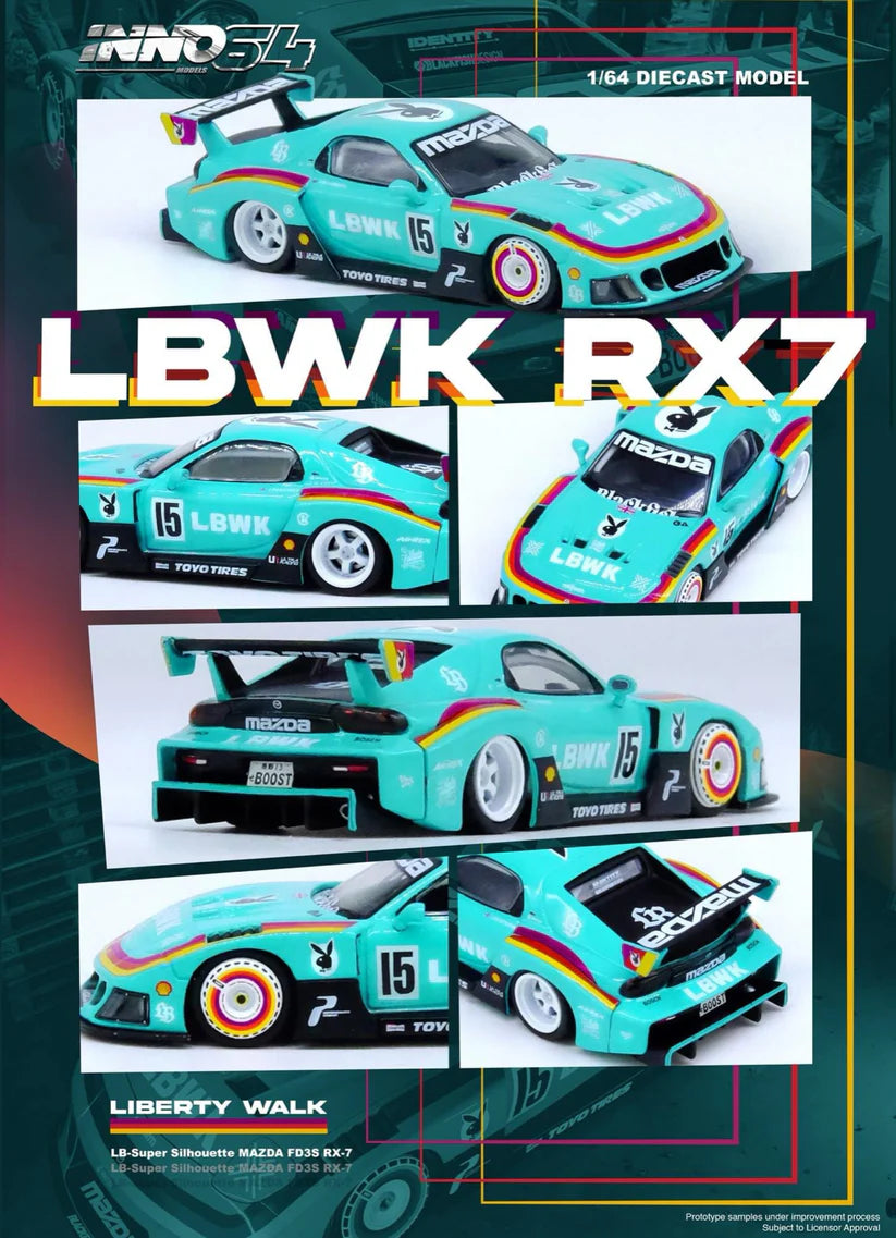 [PREORDER] Inno64 Mazda RX7 (FD3S) LB-Super Silhouette LBWK Hobby Expo China Blue