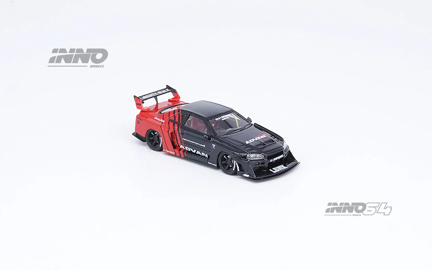 Inno64 Resin Nissan Skyline 'LBWK' (ER34) Super Silhouette Advan Livery Red & Black