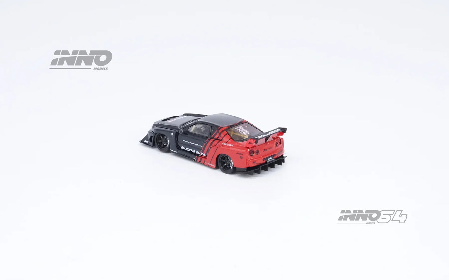 Inno64 Resin Nissan Skyline 'LBWK' (ER34) Super Silhouette Advan Livery Red & Black