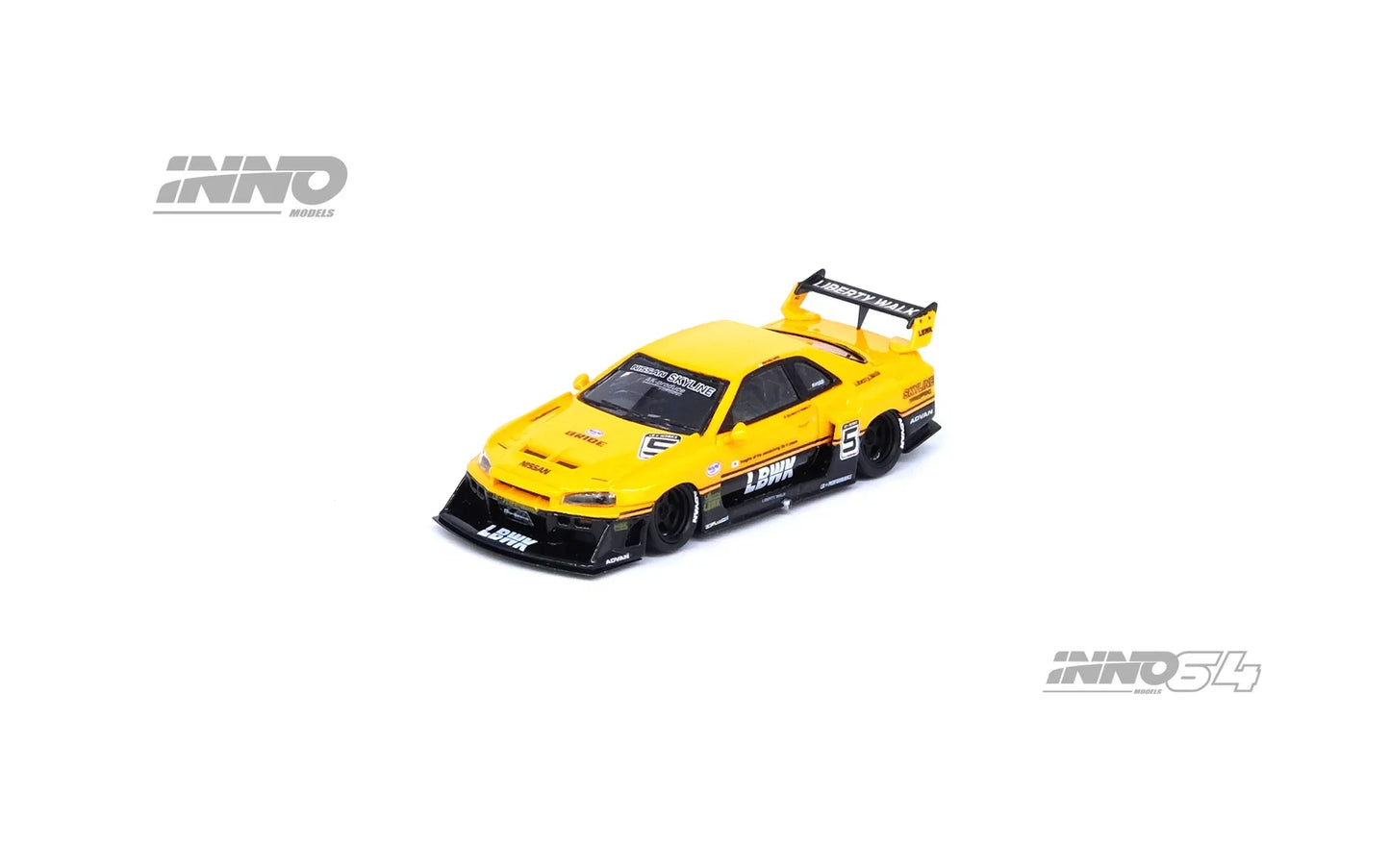 Inno64 Resin Nissan Skyline 'LBWK' (ER34) Super Silhouette Yellow