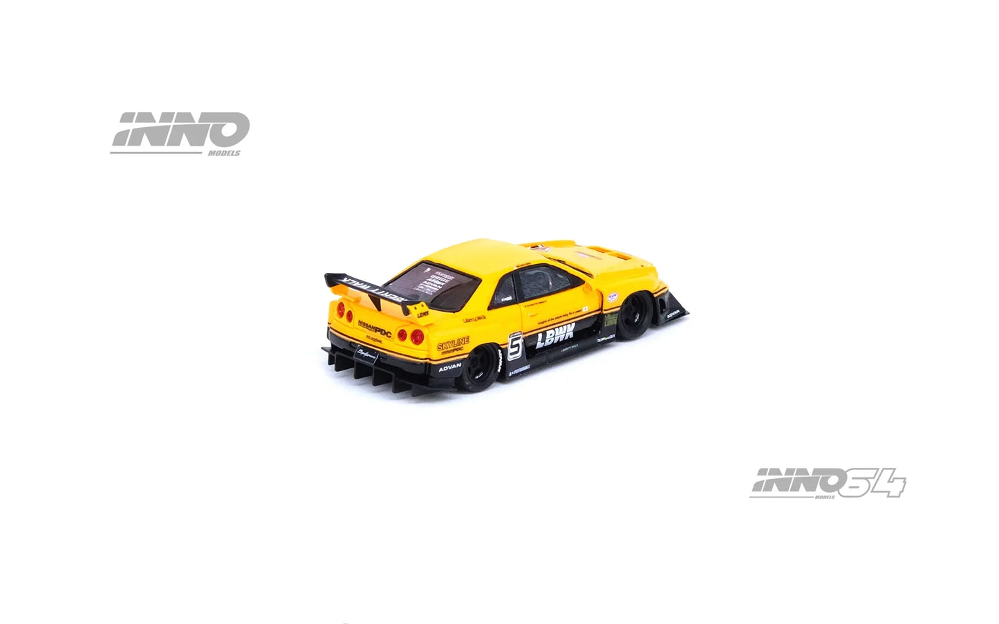 Inno64 Resin Nissan Skyline 'LBWK' (ER34) Super Silhouette Yellow