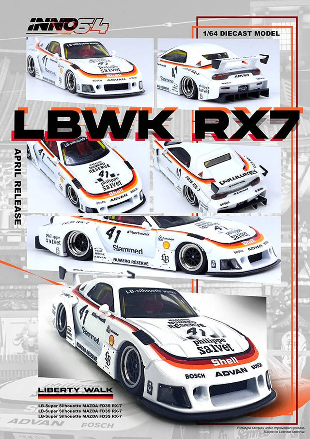 Inno64 Mazda RX7 (FD3S) LB-Super Silhouette LBWK Shell White