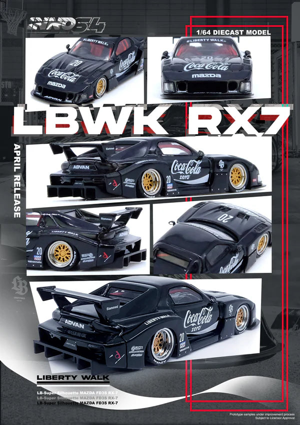 Inno64 Mazda RX7 (FD3S) LB-Super Silhouette LBWK Coca-Cola Black