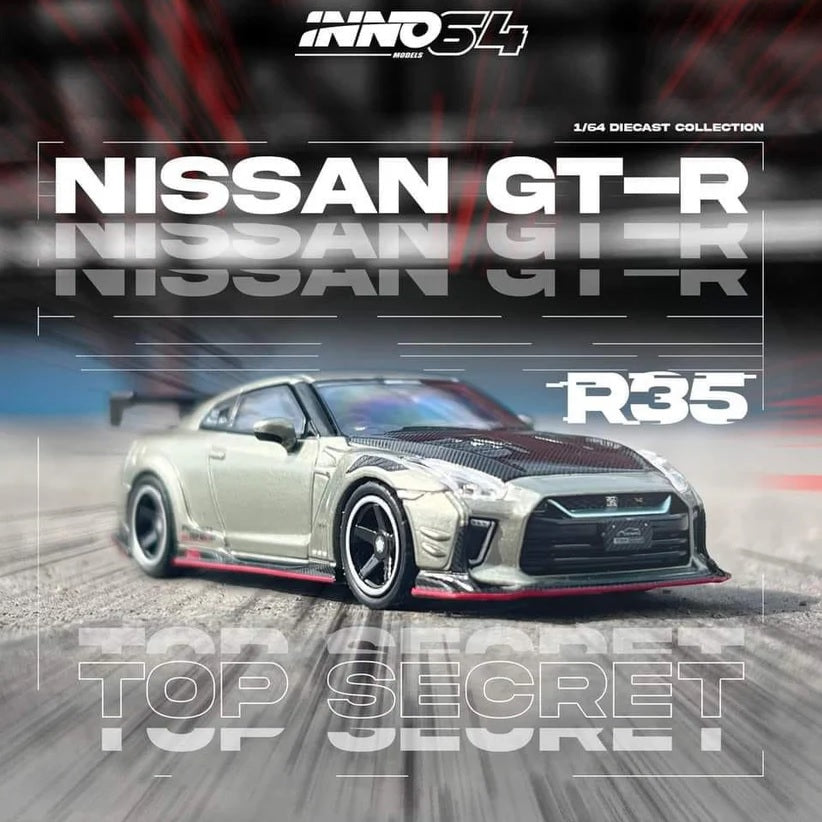 Inno64 Nissan Skyline GT-R (R35) Top Secret Grey/Black MDX 2024