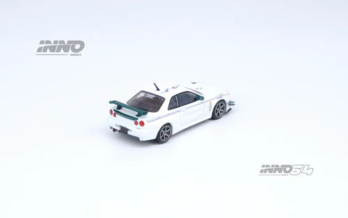 [PREORDER] Inno64 Nissan Skyline GT-R (R34) V-Spec Tuned by Mine`s White/Green