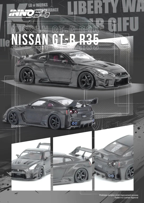 [PREORDER] Inno64 1/64 Nissan GT-R (R35) LBWK LB Super Silhouette 35GT-RR Full Carbon Grey