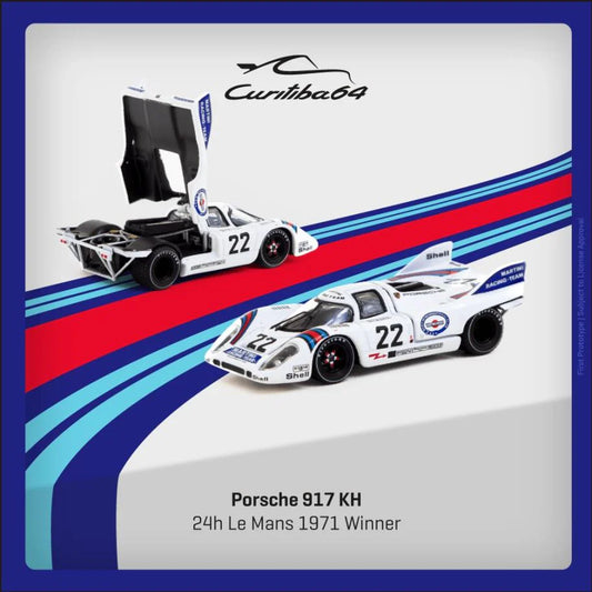 [PREORDER] Tarmac 1971 Porsche 917KH #22 Winner 24h Le Mans, white/blue