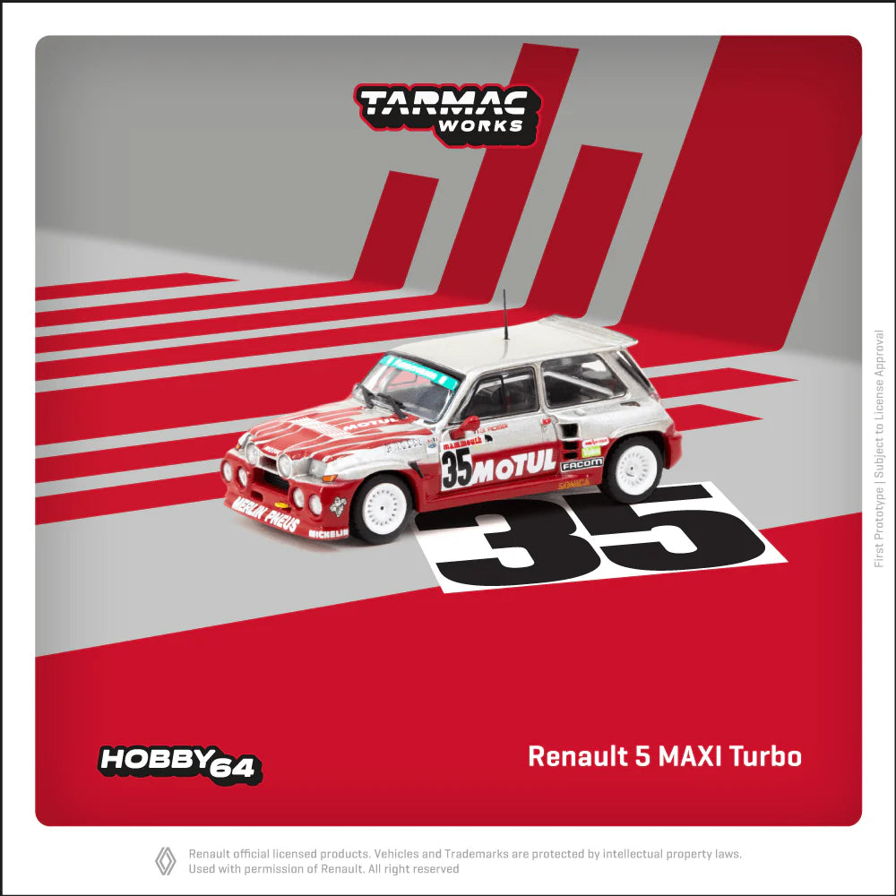 [PREORDER] Tarmac 1987 Renault 5 Maxi Turbo #35 Giovanni Rossi European Hill Climb Championship, red/white