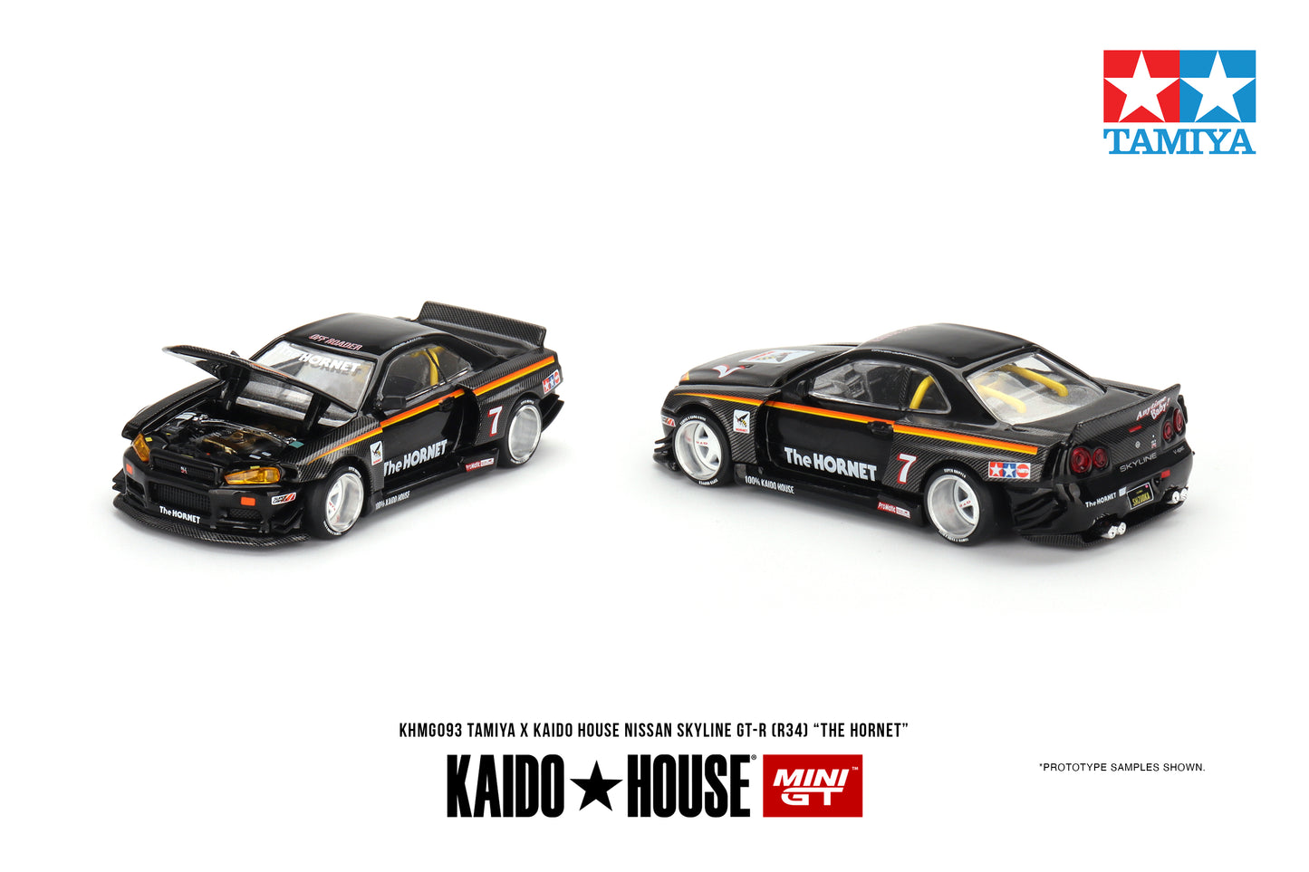 MiniGT KAIDO HOUSE Nissan Skyline GT-R (R34) TAMIYA "The Hornet" (Opened)