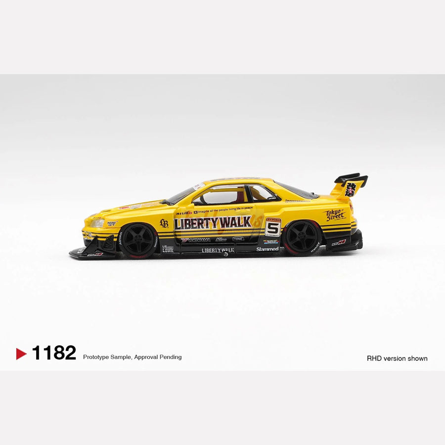 [PREORDER] MiniGT #1182 NISSAN LB-ER34 SUPER SILHOUETTE SKYLINE SPORT YELLOW
