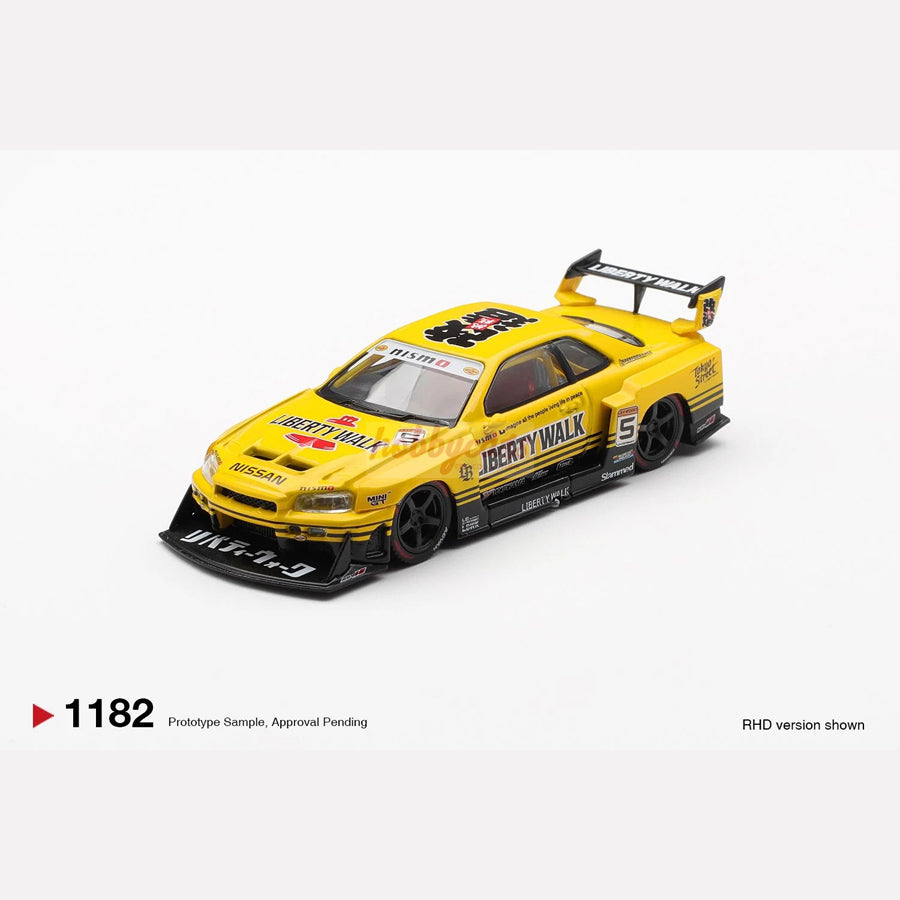 [PREORDER] MiniGT #1182 NISSAN LB-ER34 SUPER SILHOUETTE SKYLINE SPORT YELLOW