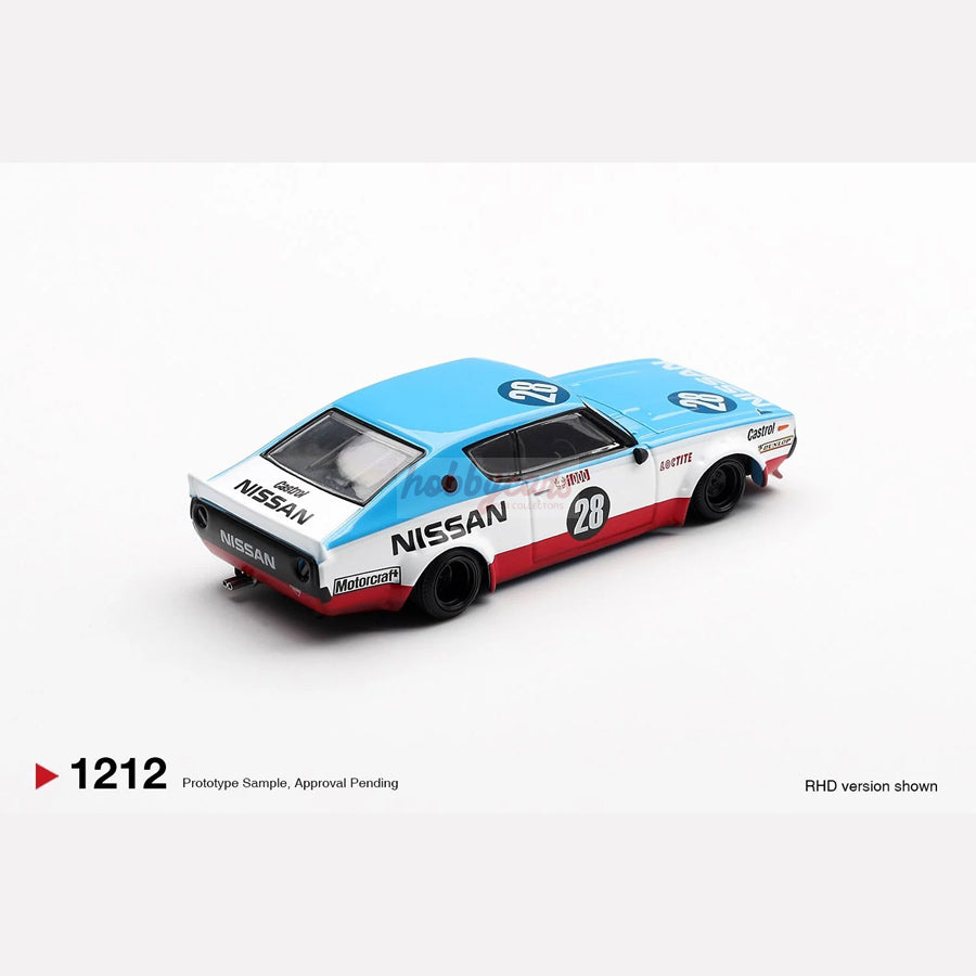 [PREORDER] MiniGT #1212 NISSAN SKYLINE KENMERI LIBERTY WALK NISSAN RACING '75 CONCEPT