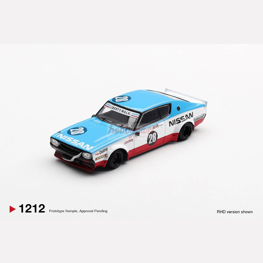[PREORDER] MiniGT #1212 NISSAN SKYLINE KENMERI LIBERTY WALK NISSAN RACING '75 CONCEPT