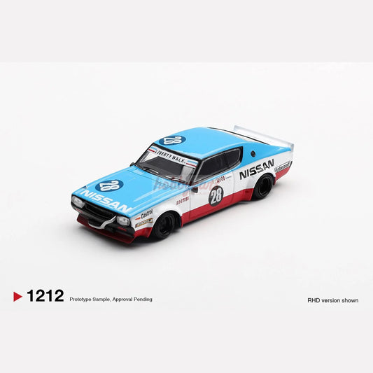 [PREORDER] MiniGT #1212 NISSAN SKYLINE KENMERI LIBERTY WALK NISSAN RACING '75 CONCEPT